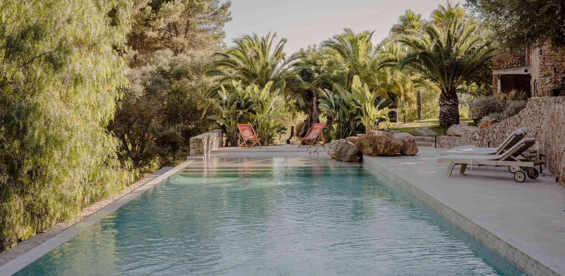 Pool area, Villa Savasana, Sa Carroca, Ibiza, Spain, Europe