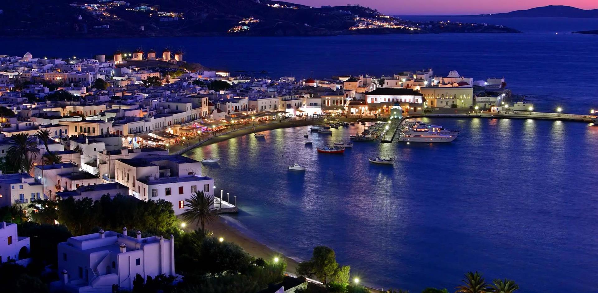 Mykonos at night, Greece, A&K