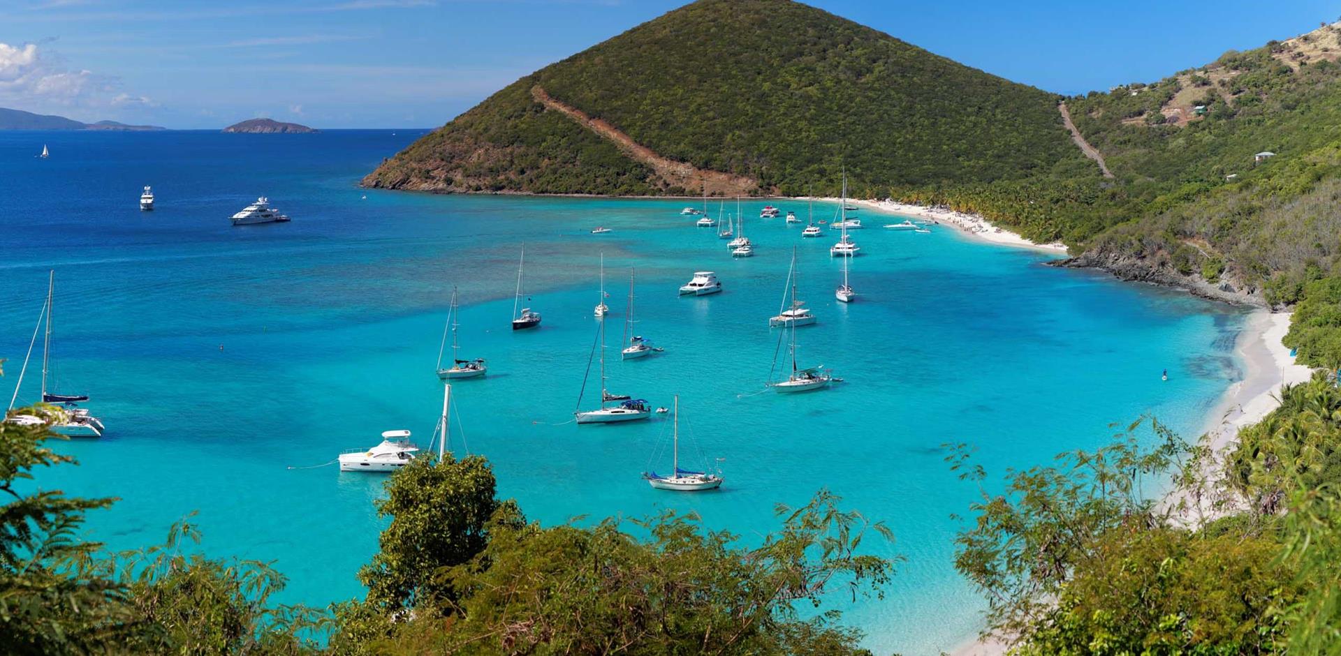 Tropical shoreline in the British Virgin Islands (BVI), Caribbean