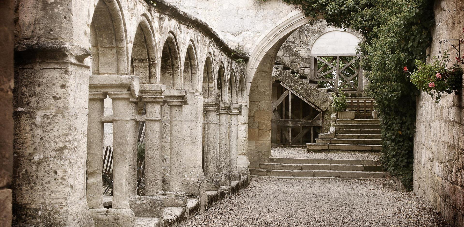 Stone archways, St Emilion, Bordeaux, France