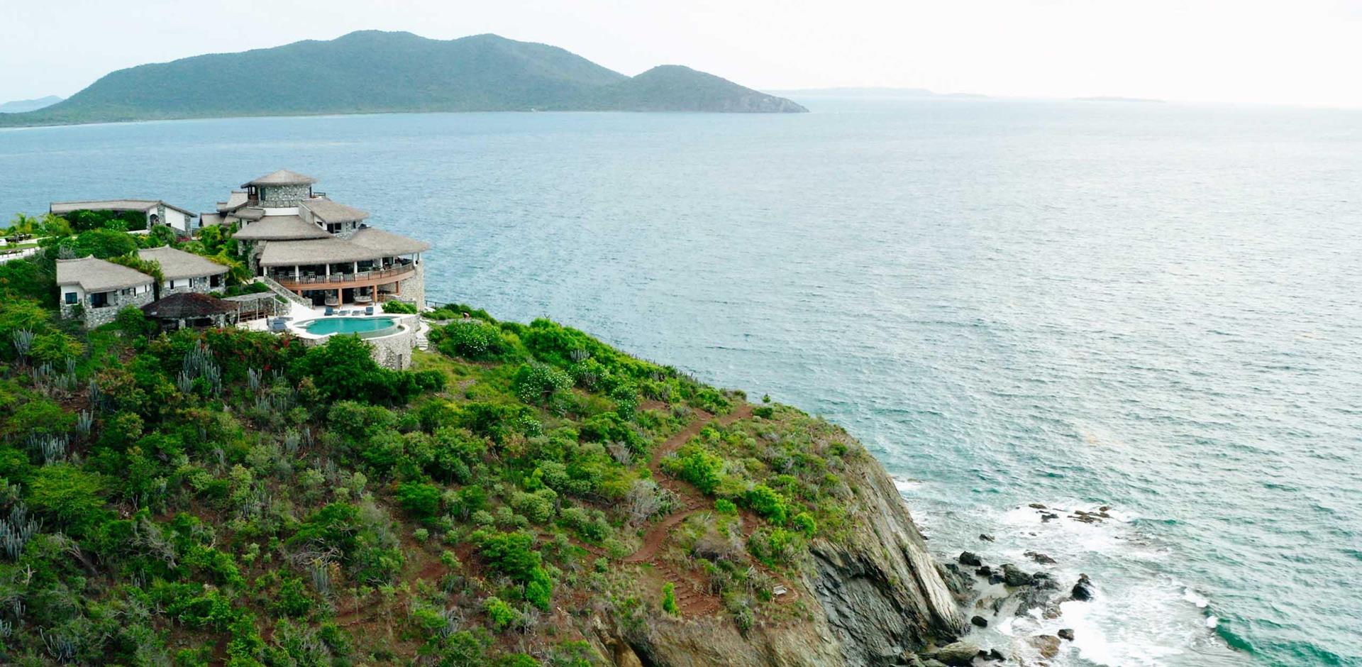 Aerial view of Prana Island, British Virgin Islands, Caribbean