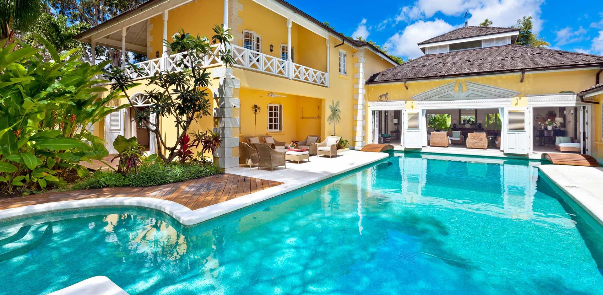 Pool area, Saffron House, Barbados, Caribbean