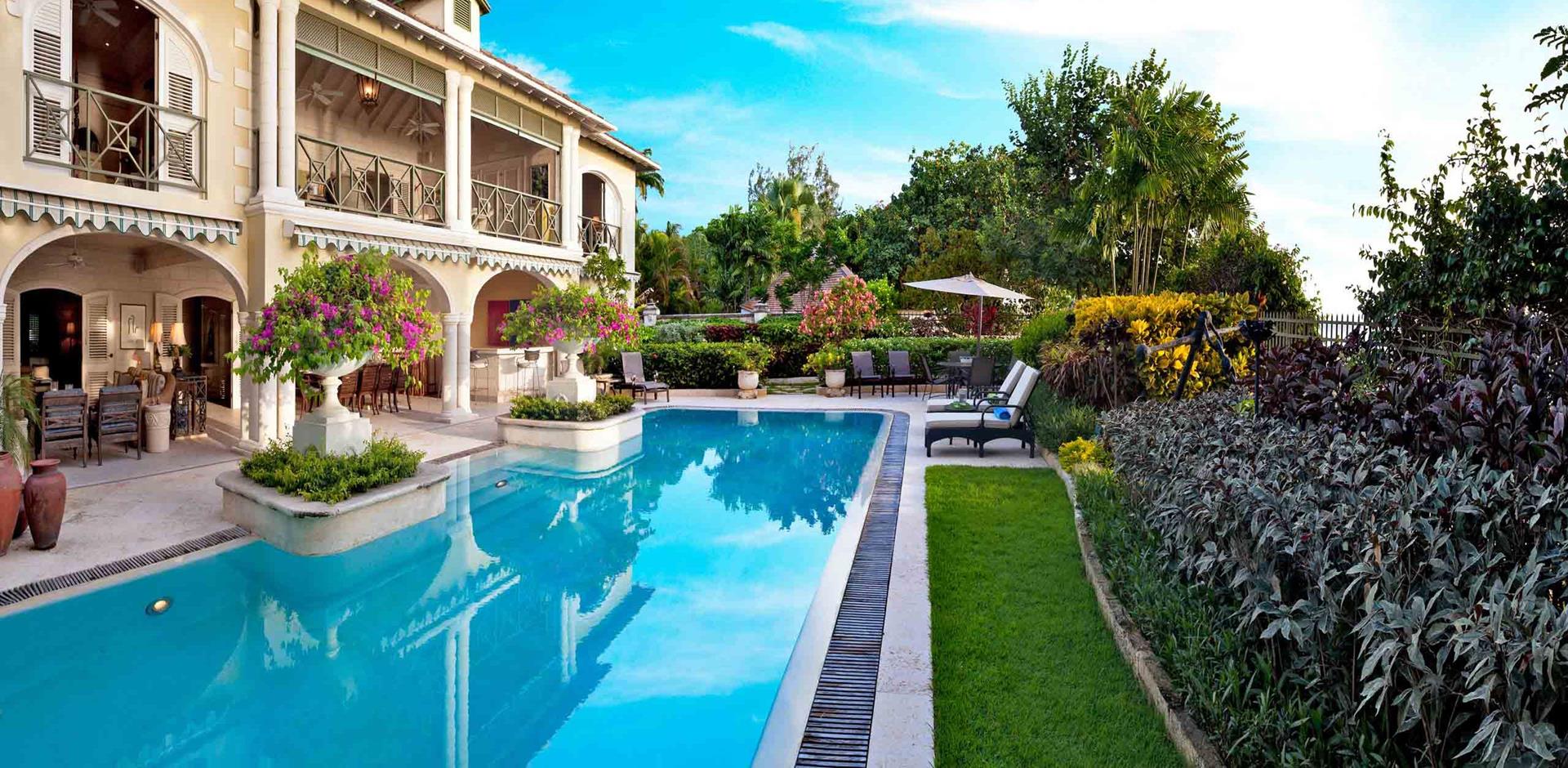 Pool area, Villa Harmony, Barbados, Caribbean