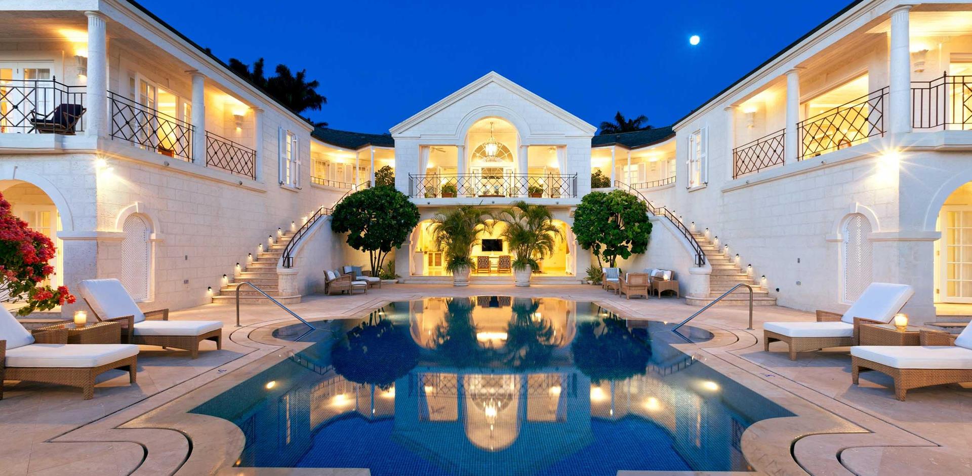 Pool area, Villa Tara, Barbados, Caribbean