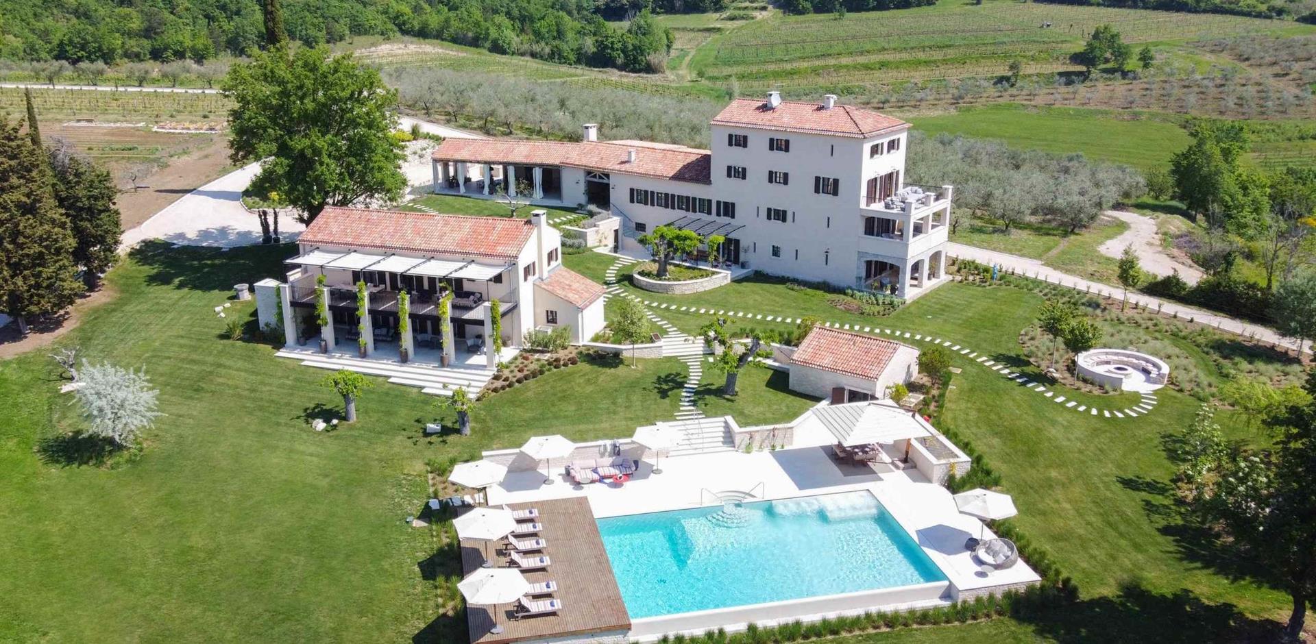 Aerial view of Villa Brombonero, Split, Croatia, Europe