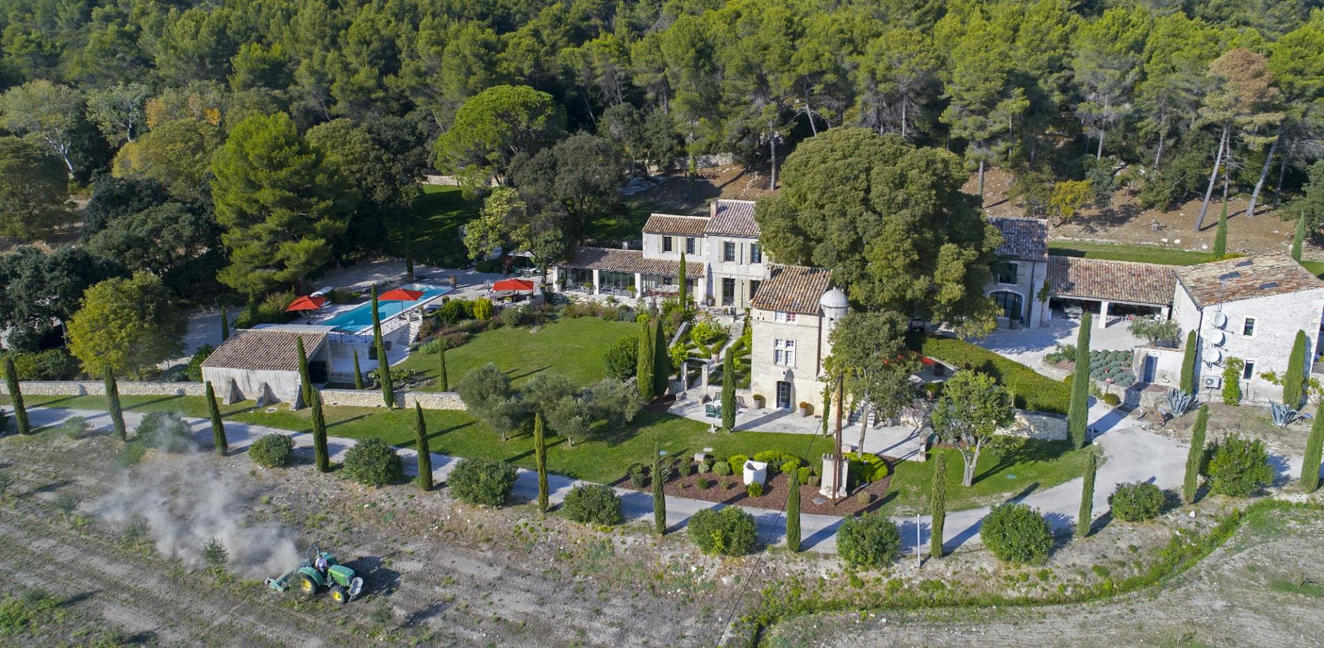 Aerial view, Le Mas d'Odine, Provence
