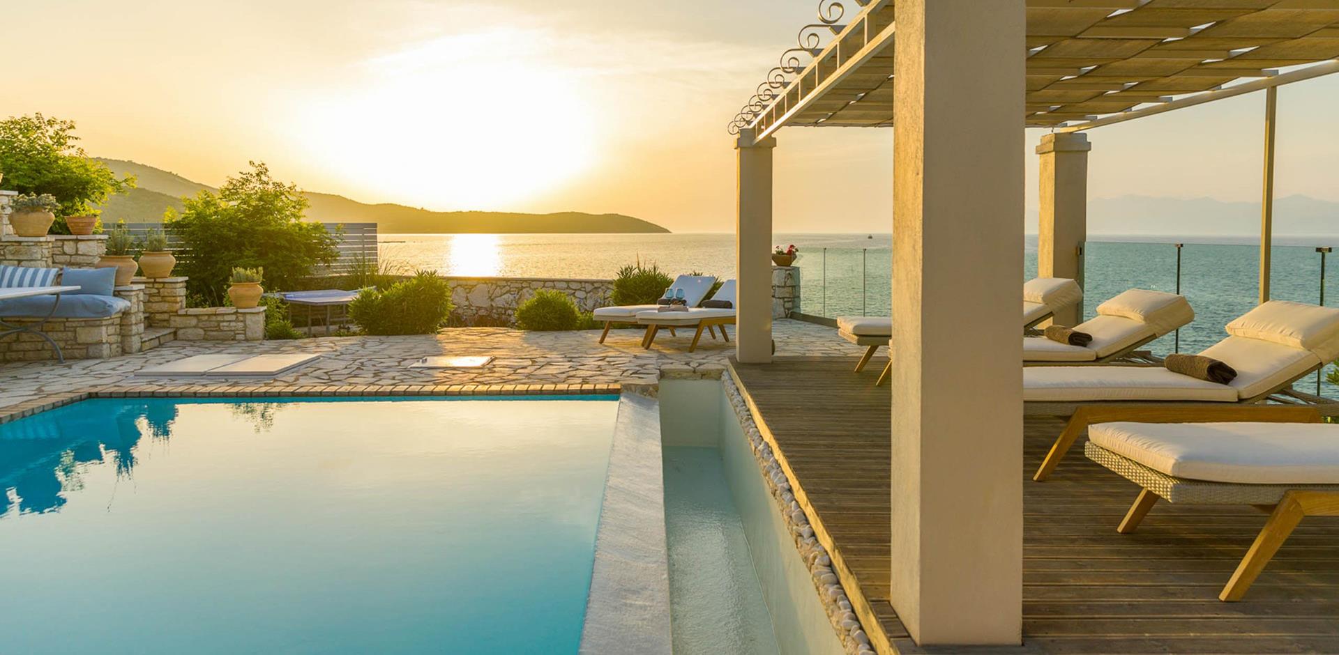 Pool area, Villa Chloe, Corfu, Greece, Europe