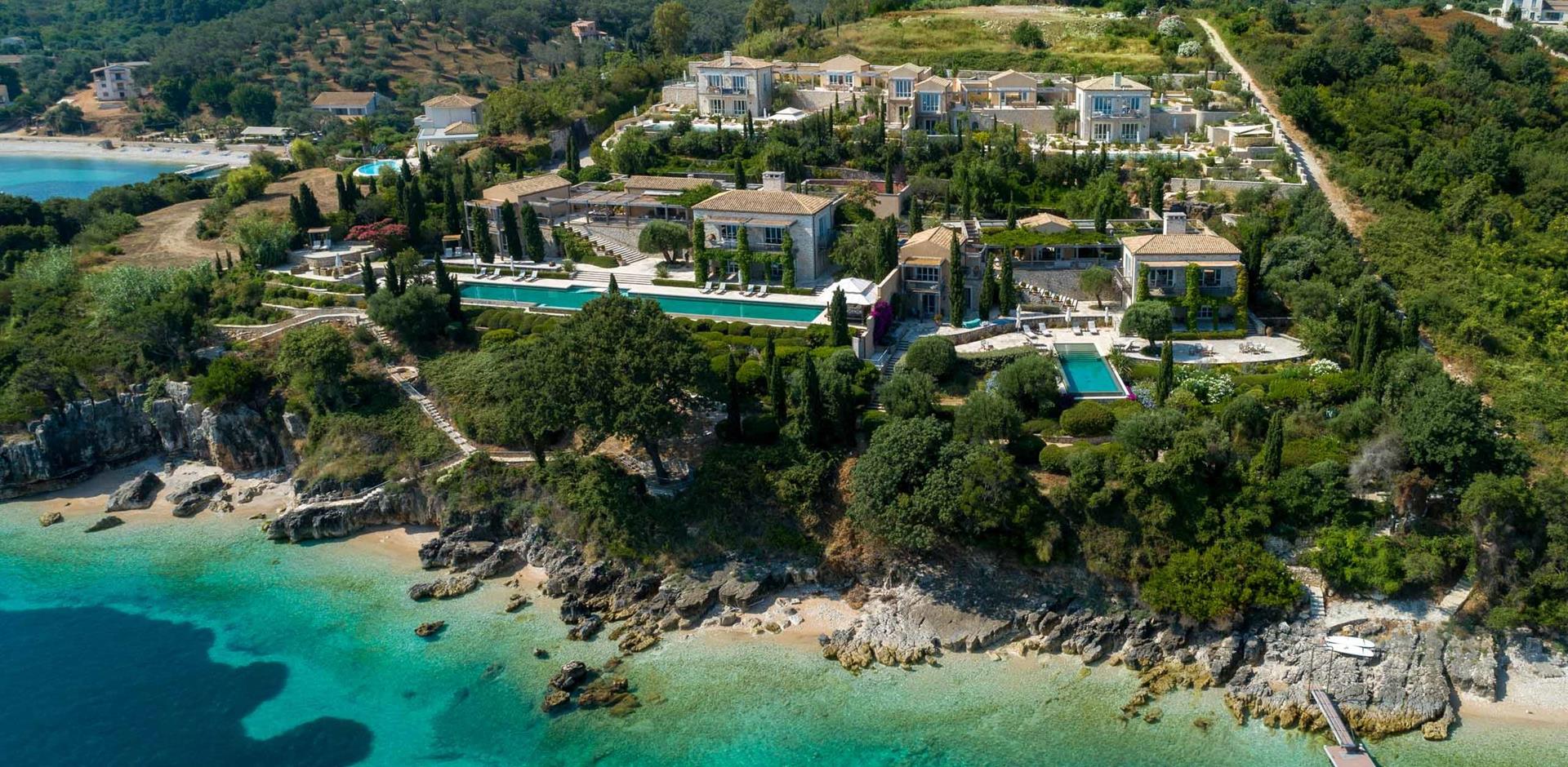 Aerial view, Villa Eyas, Corfu, Greece