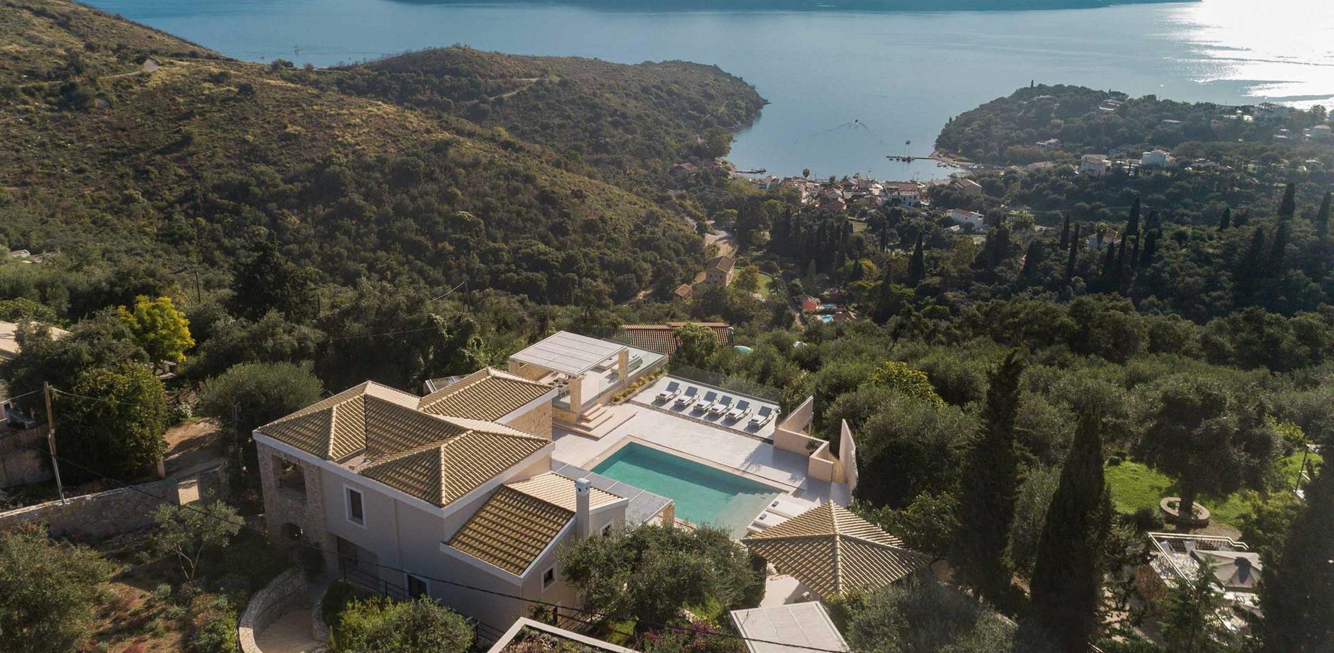 Aerial view, Villa Ionia, Corfu, Greece
