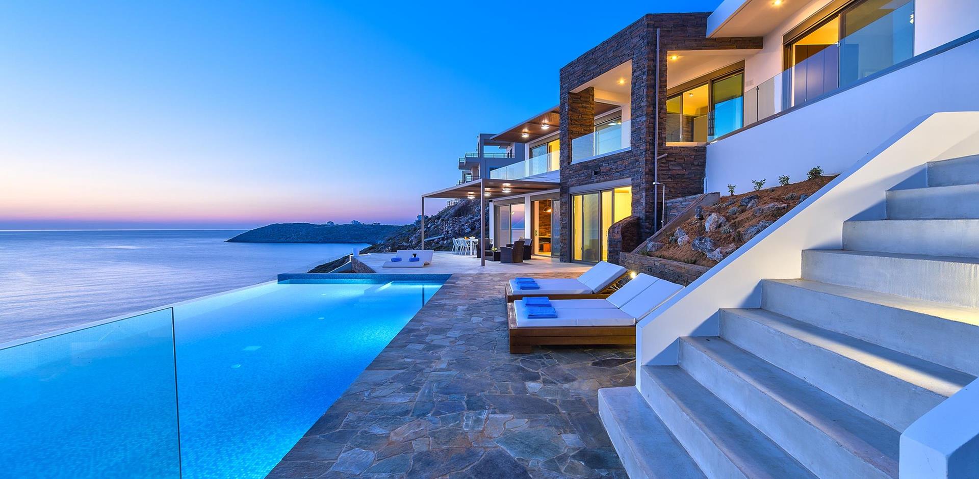 Outdoor Sun Loungers, Villa Kamy, Crete