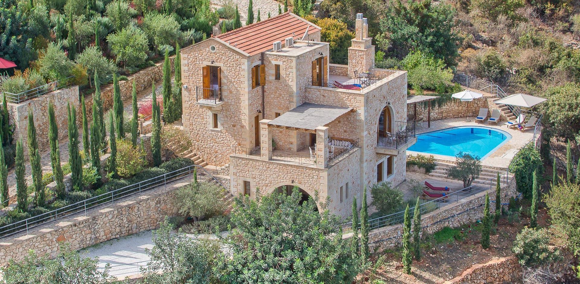 Earial View, Villa Melie, Crete