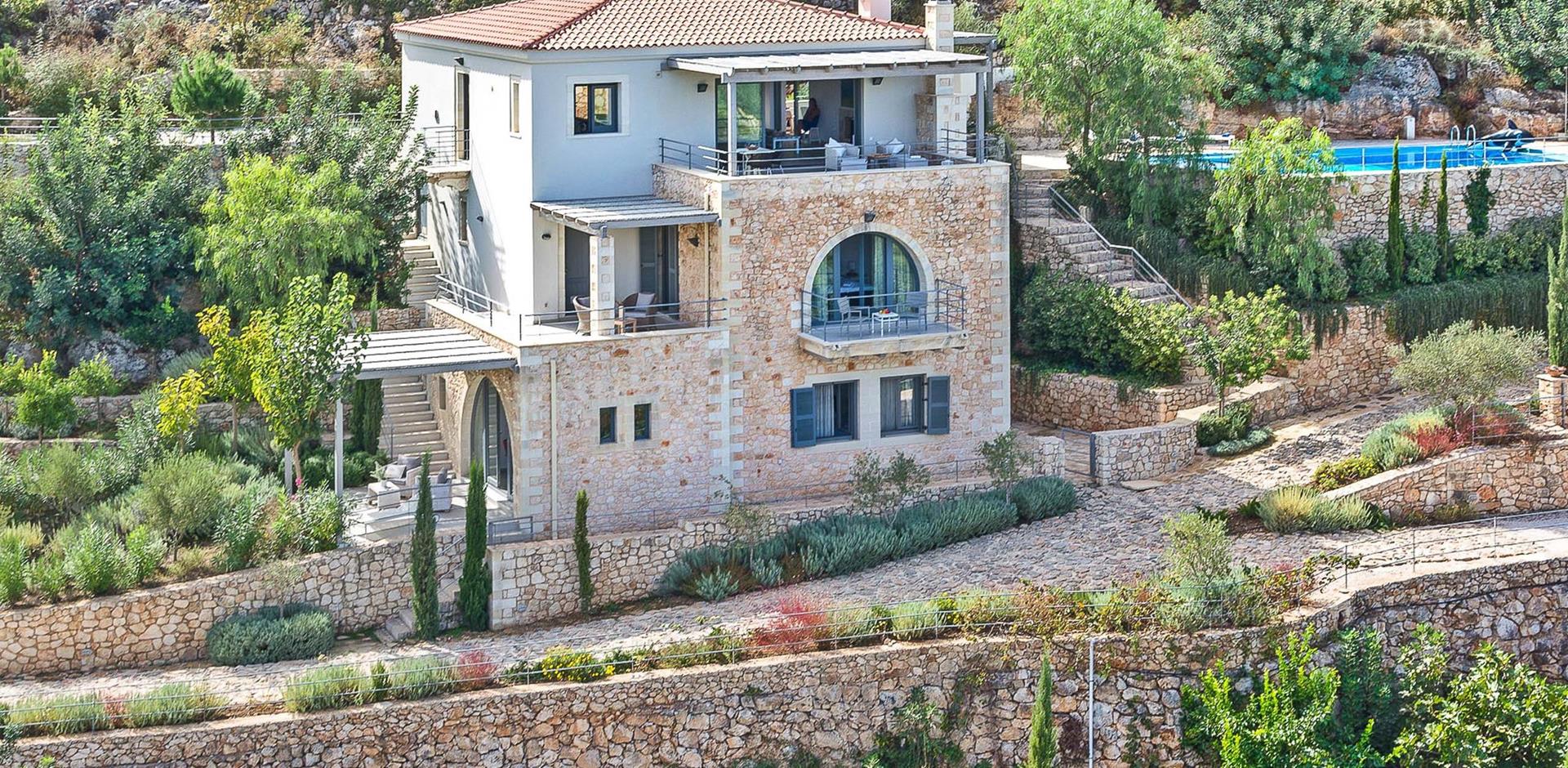 Aerial View, Villa Rosemary, Crete