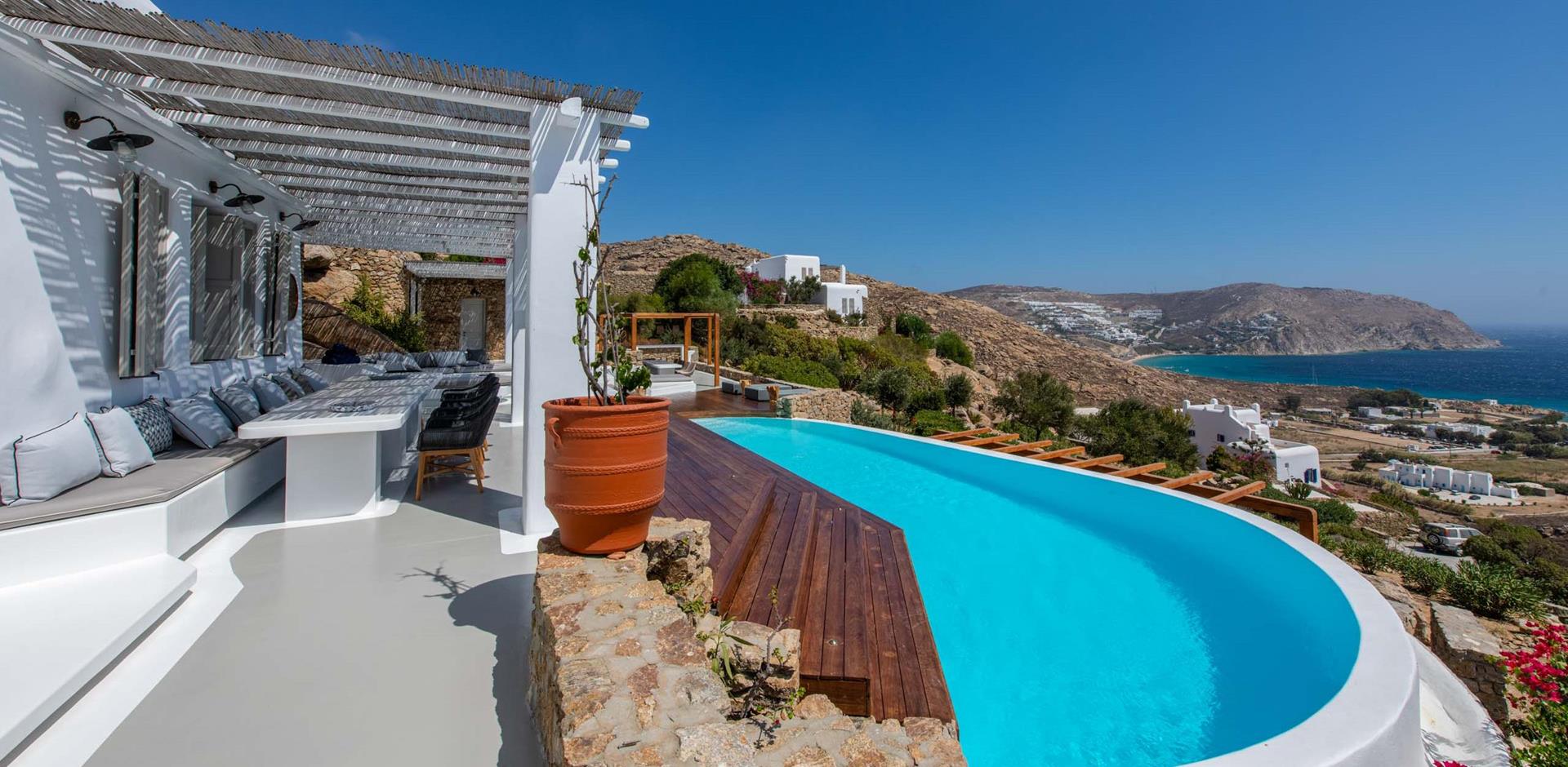 Pool area, Villa Adara, Mykonos, Greece, Europe