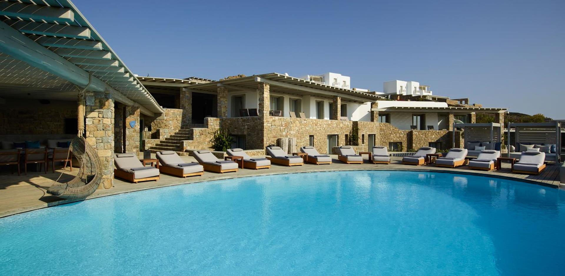 Pool area, Villa Cenon, Mykonos, Greece, Europe