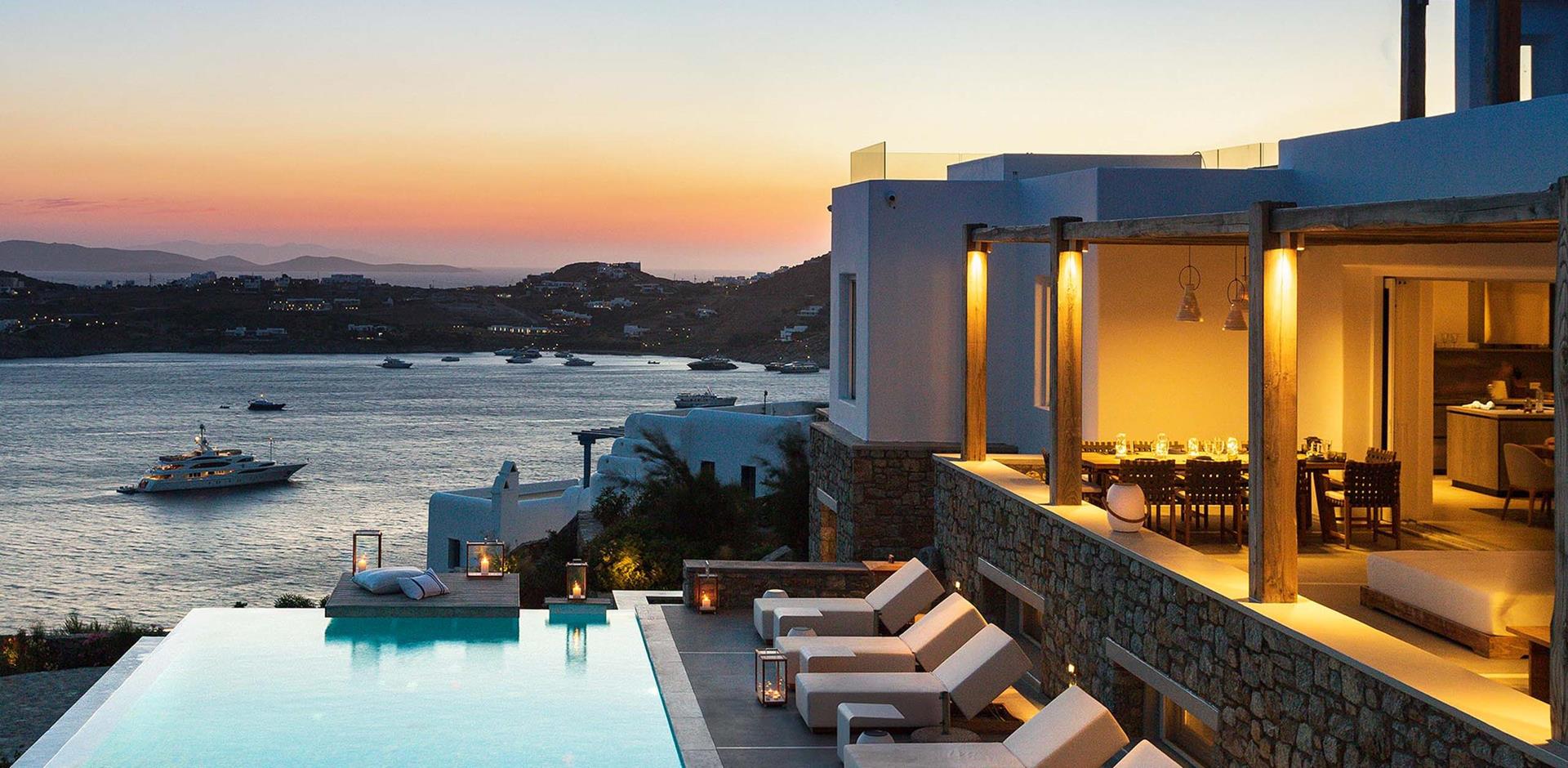 Pool area, Villa Evania, Mykonos, Greece, Europe