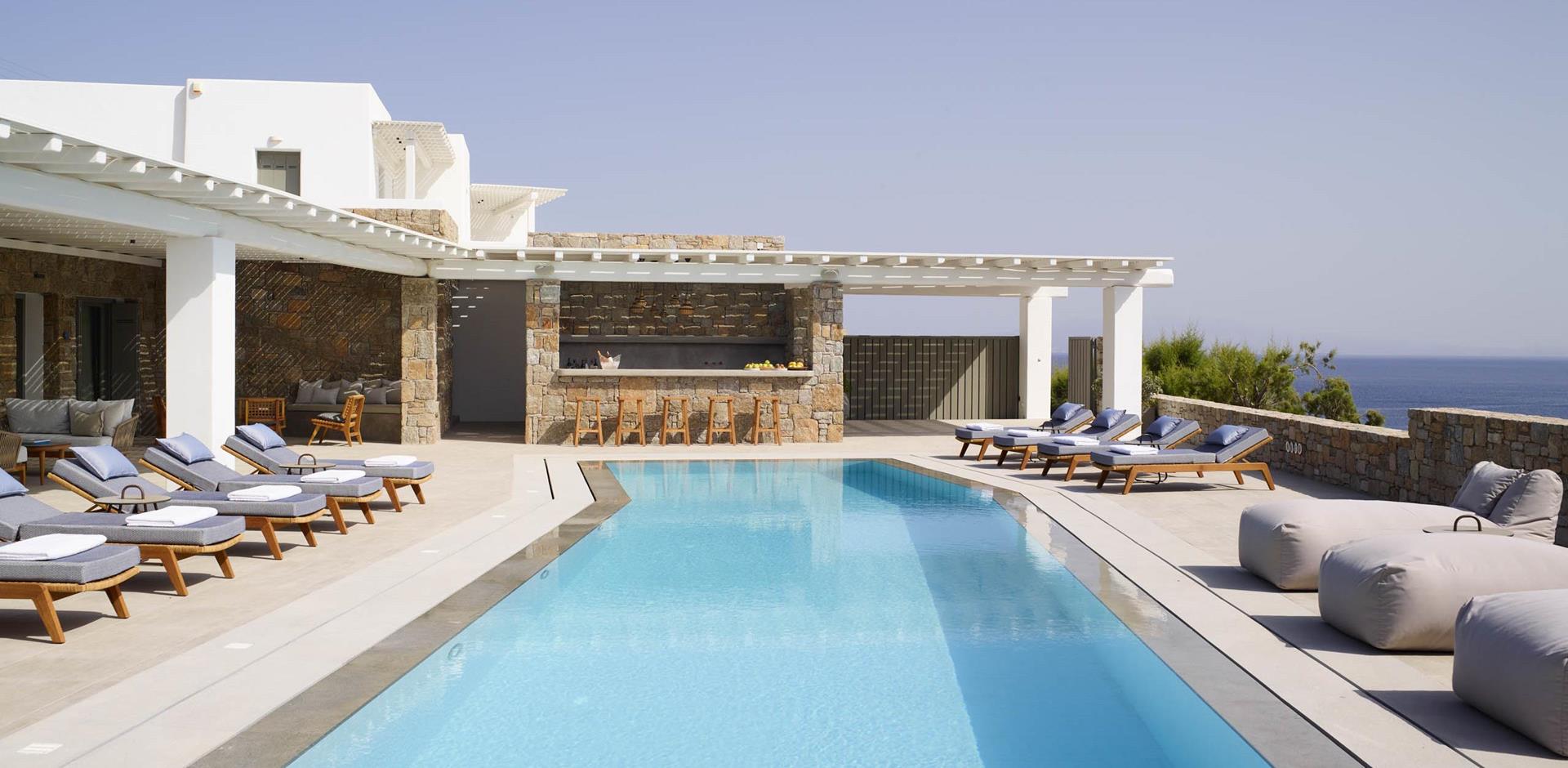 Pool area, Villa Golde, Mykonos, Greece, Europe