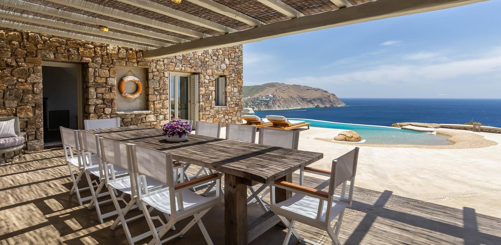 Pergola Dining Area, Villa Logos, Mykonos