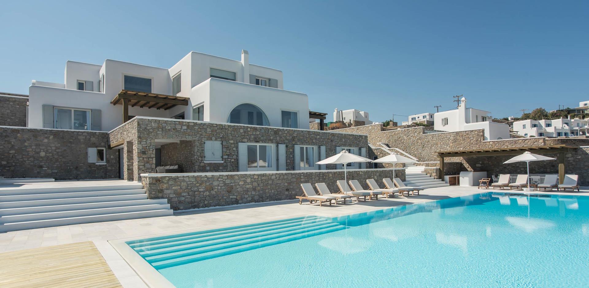 Pool area, Villa Star, Mykonos, Greece, Europe