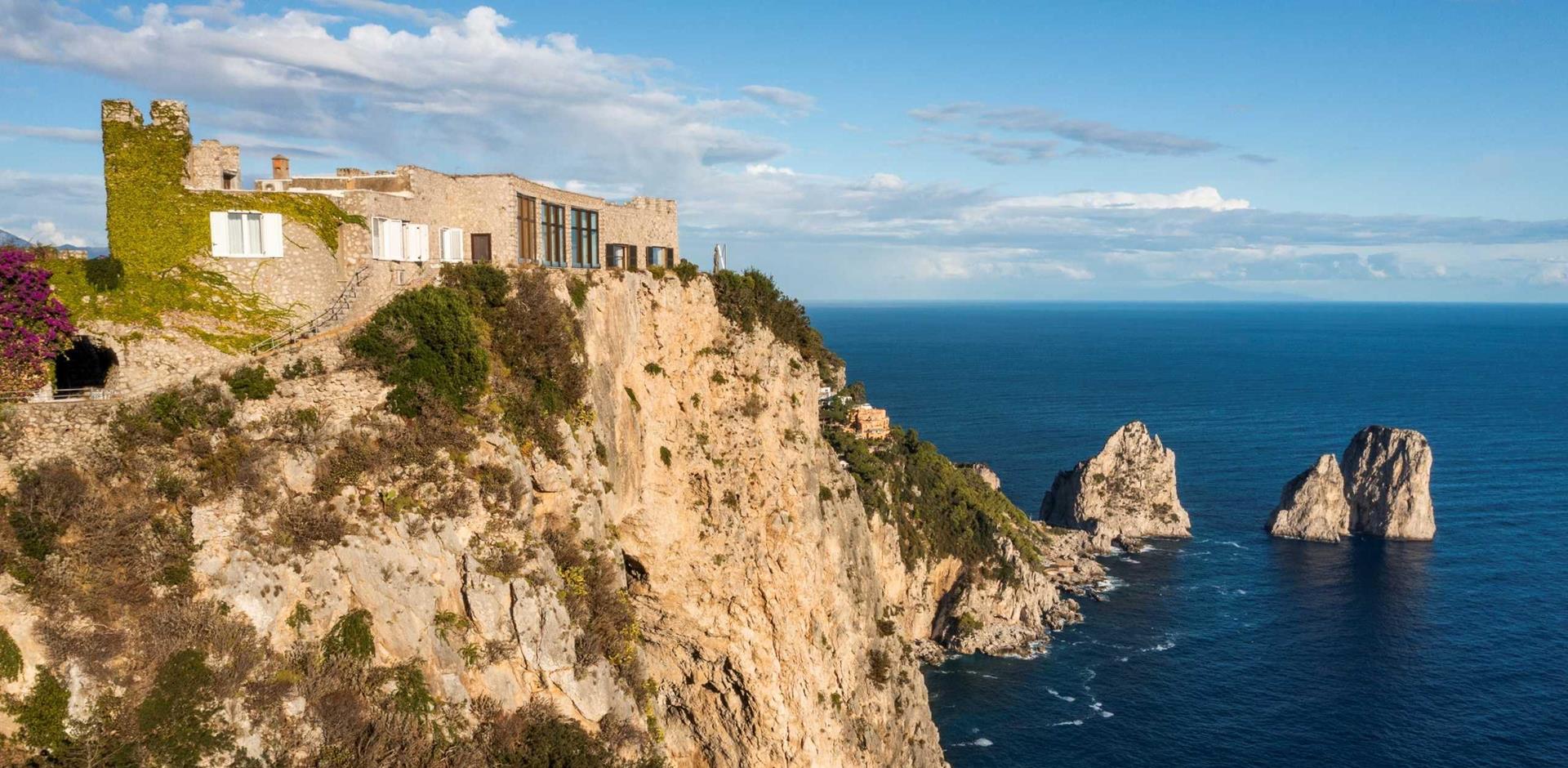 Aerial view, Castello Di Nettuno, Capri, Italy