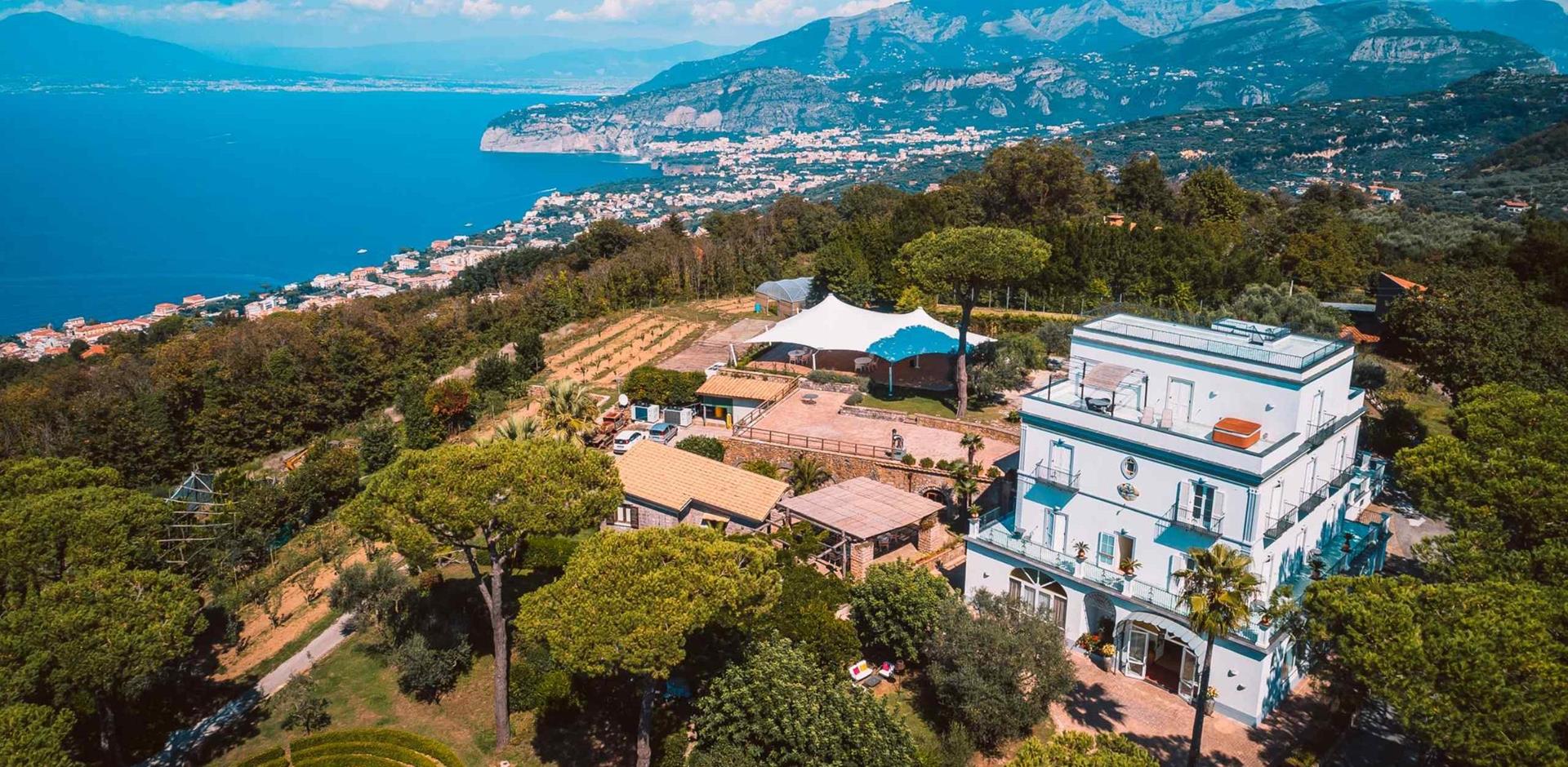 Aerial view, Podere due Golfi, Amalfi Coast, Italy