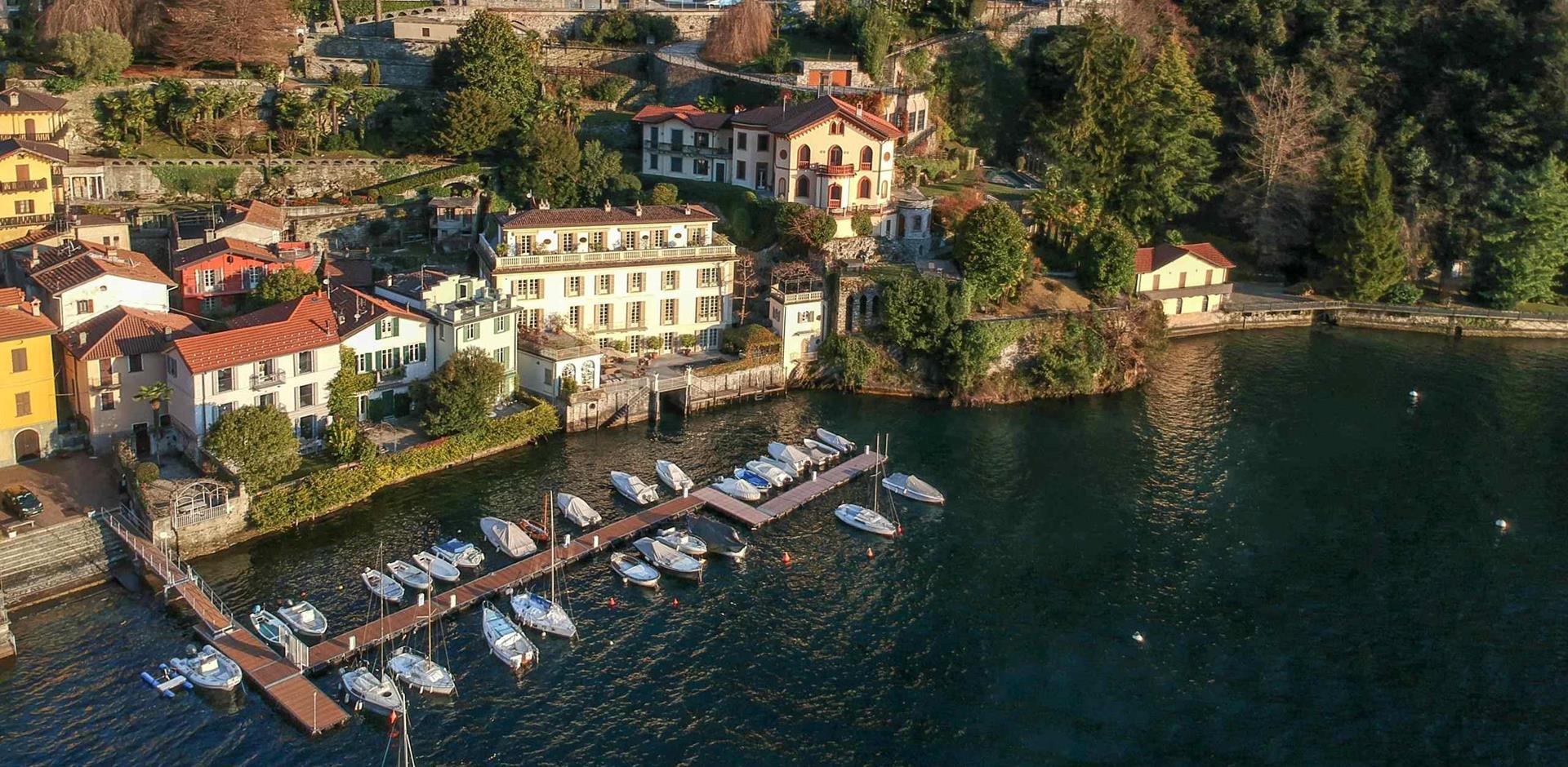 Drone shot, Villa Il Molo, Lake Como, Italy