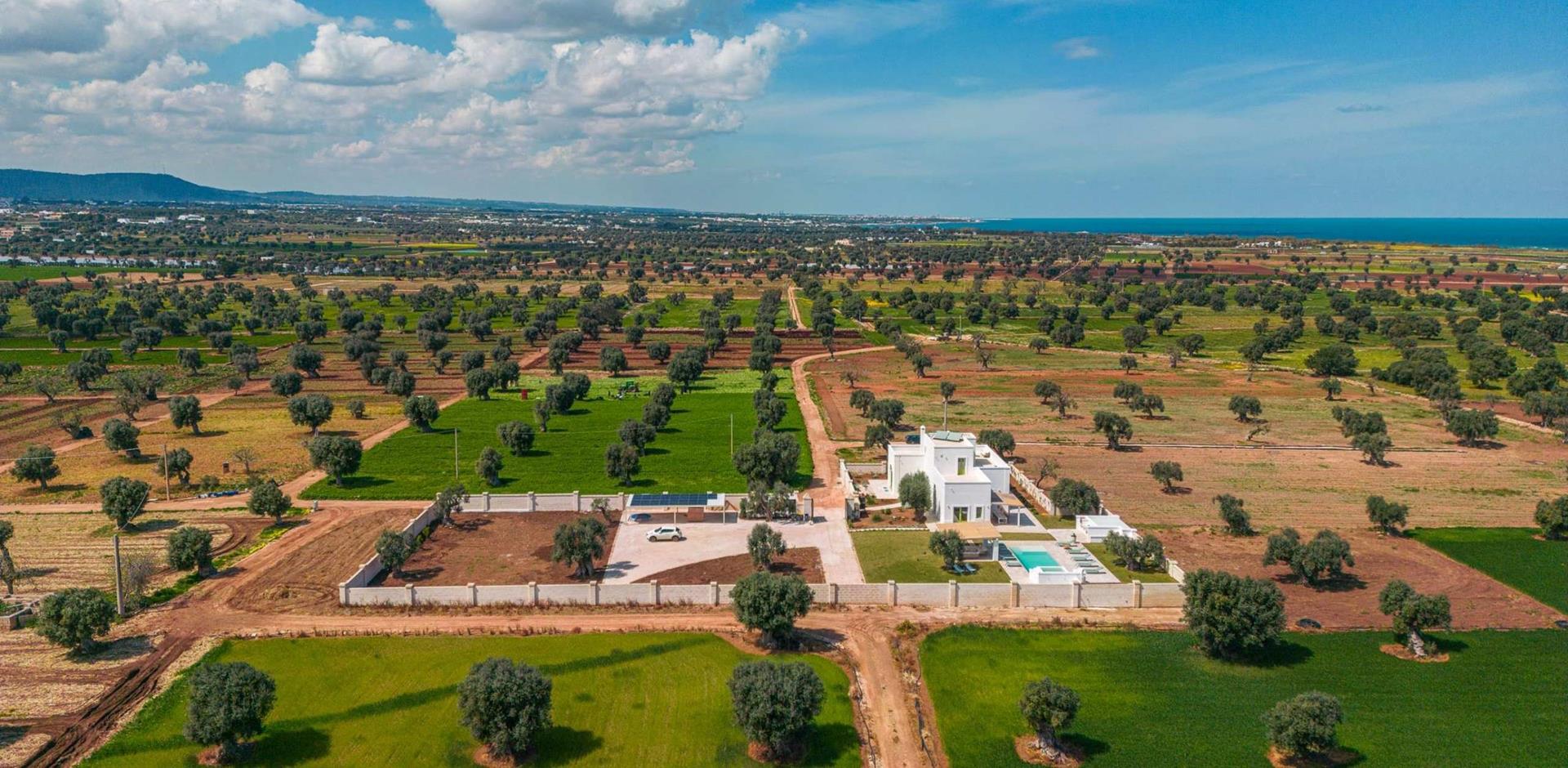 Aerial view, Casa Gnatia, Puglia, Italy