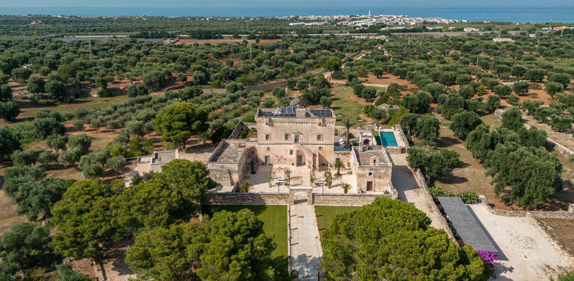 Aerial view, Masseria Arete, Puglia, Italy