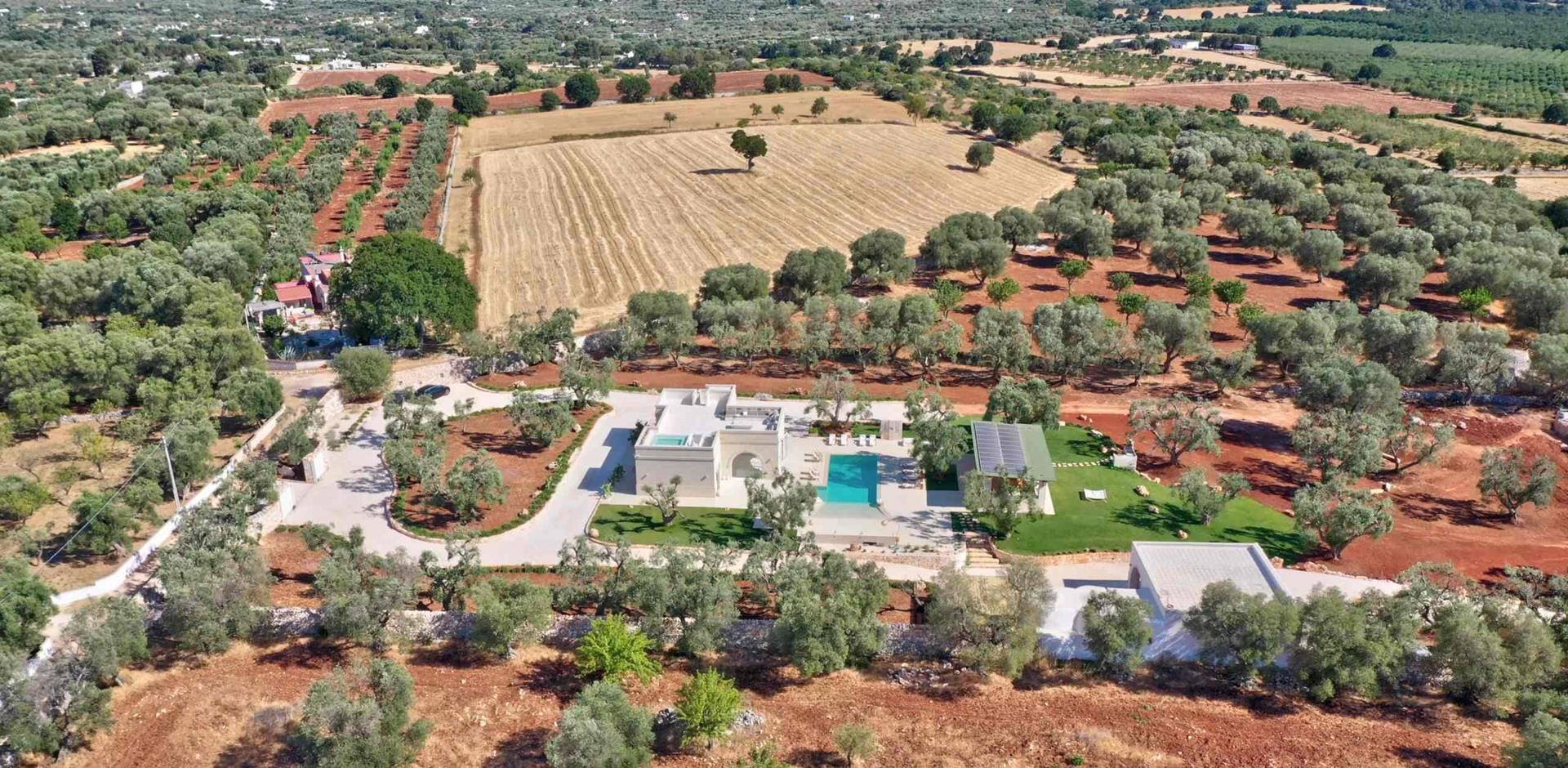 Aerial view, Villa San Benedetto, Puglia, Italy