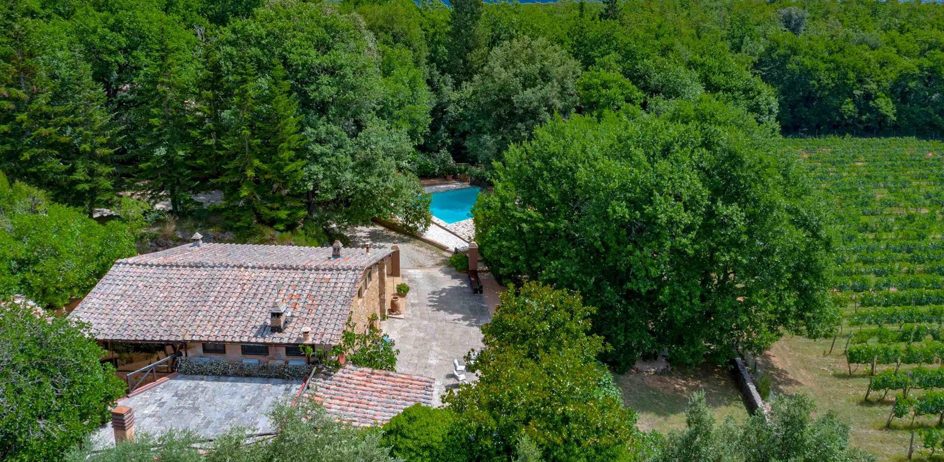 Aerial, Casa Bagnaia, Tuscany