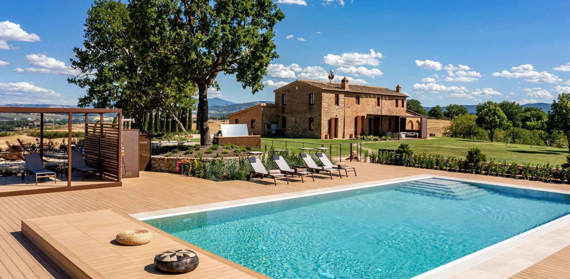 Pool area, Poggio Il Ponte, Tuscany, Italy, Europe