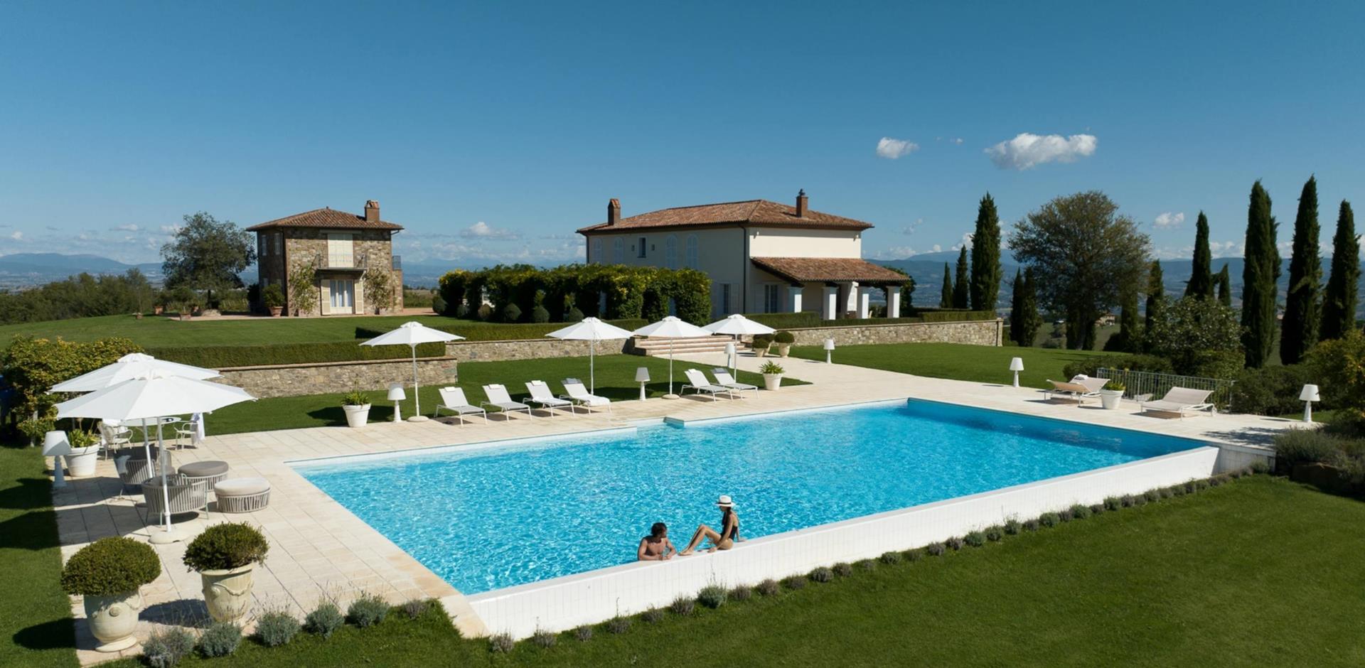 Pool area, Tevere Summer Dream, Perugia, Umbria, Italy, Europe