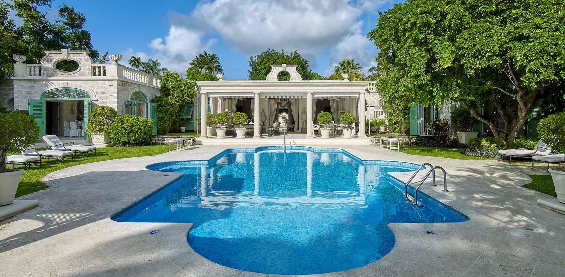 Pool area, Beach Manor, Barbados, Caribbean