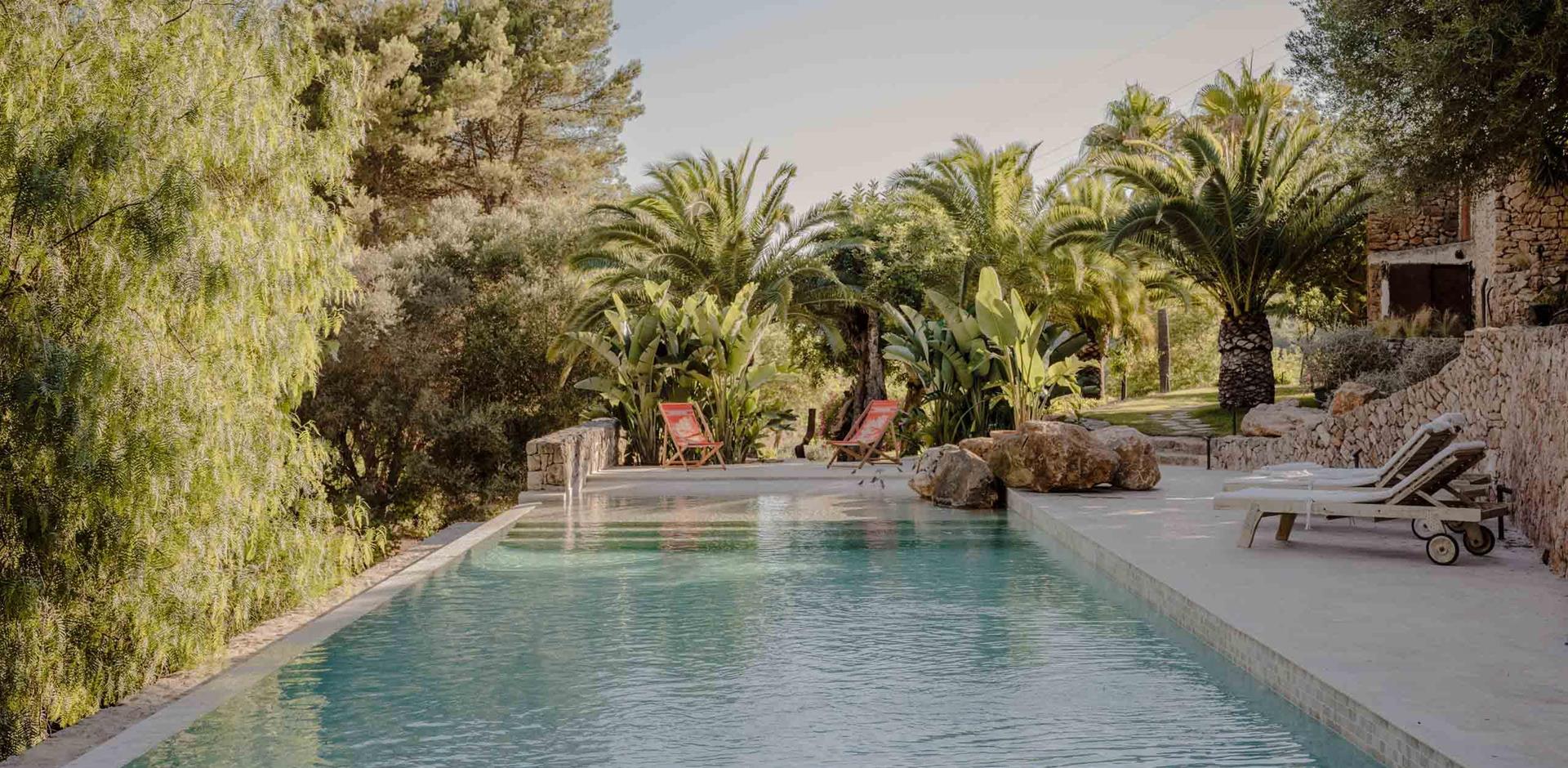 Pool area, Villa Savasana, Sa Carroca, Ibiza, Spain, Europe