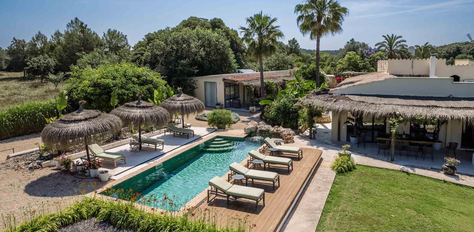 Aerial view, Finca Summer Dream, Majorca, Spain