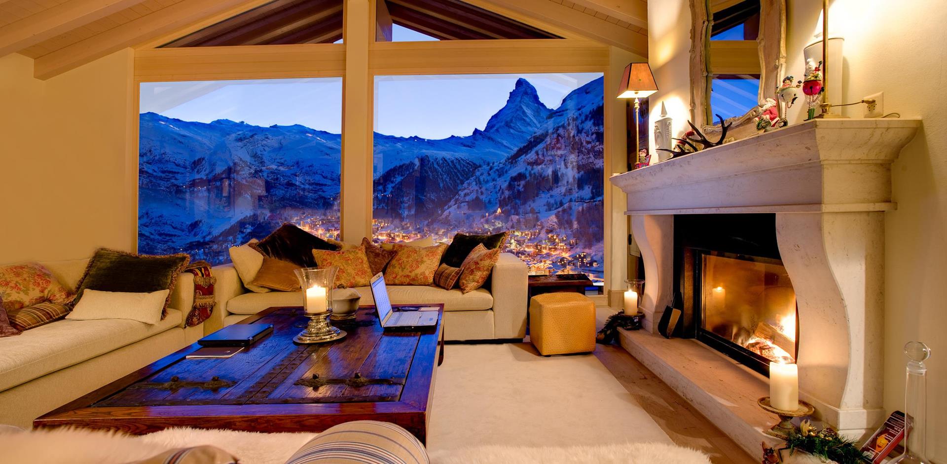 Living Area, Chalet Grace, Zermatt