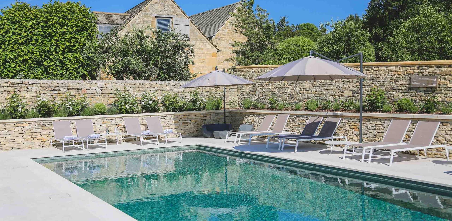 Swimming pool, Temple Guiting Barn, Cotswolds